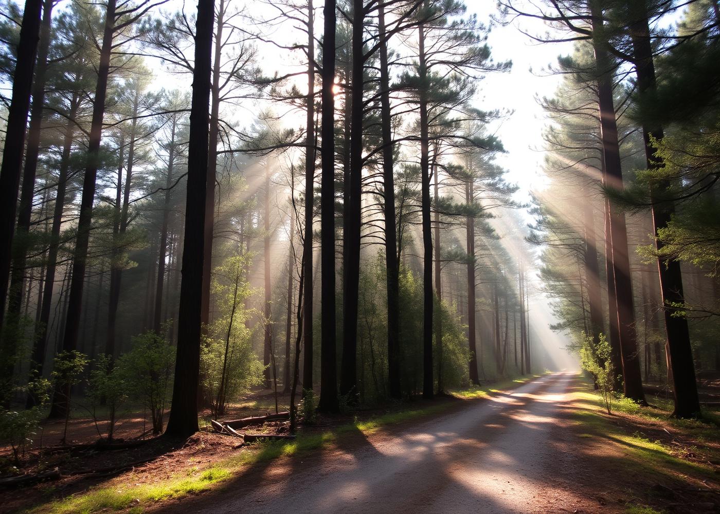 Wooded natural landscape representing a wellness-centered community environment
